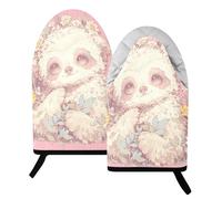 Manopla de horno y soporte para ollas, de perezoso de color pastel gótico, resistente al calor, para bebé, 204.4 °C, guantes de horno para barbacoa, 24.1 cm x 15.2 cm, 2 unidades