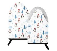 Manoplas de horno resistentes al calor y soporte para ollas, color azul icebergblue de copo de nieve, 204.4 °C, resistentes al calor, 24.1 cm x 15.2 cm, 2 unidades