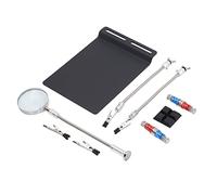 Manos que ayudan a soldar Brazos ajustables flexibles con lupa 3X para reparación electrónica Base de hierro con postes magnéticos Pinzas de cocodrilo y almohadillas de goma