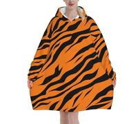 Manta con capucha extragrande y cálida de felpa con estampado de tigre y le