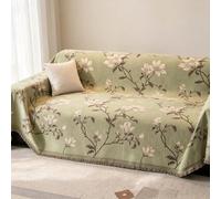 Manta Cubre Sofá De Una Pieza Lavable con Flecos, Funda De Sofá Chenilla, Protector De Sofá para Sofá 2 O 3 Plazas, Cama, Sillón, Mascotas, Niños Y Hogar(Green,71”x134”(180x340cm))