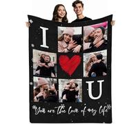 Manta de collage personalizada con fotos, manta de texto con nombre, regalo para mamá, papá, familia, amigos, cumpleaños, Navidad, día de San Valentín