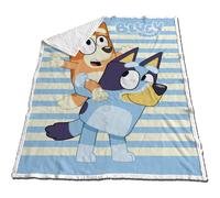 Manta de Coralina Sherpa Bluey 130x170cm - Marca New Import - Ropa de Cama y Baño