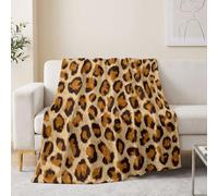Manta de forro polar tradicional vintage de 70 x 100 cm, manta suave y cálida para sofá, cama, sillones, picnic, estampado de leopardo, estampado de animales, acogedora, mullida y ligera, color marrón