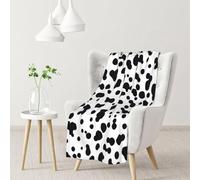 Manta de Franela cálida BeNtli, Manta de Cama para sofá Oficina 102X76 cm, Patrón sin Costuras de Perro dálmata o Textura de Piel de Vaca