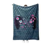 Manta de franela para videojuegos, diseño de consola de juegos, manta de forro polar, mullida, suave y cálida, para gamer, adolescentes y adultos (estilo B, 130 x 150 cm)