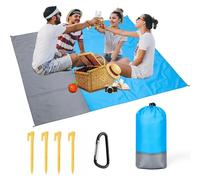 Manta de playa a prueba de arena, 200 x 140 cm, impermeable, estera de playa, manta de picnic ligera para viajes, deportes de senderismo Blue