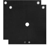 Manta de soldadura resistente a 982.2 °C con anillos superiores, fieltro de carbono negro ignífugo para protección contra chispas (juego de 2)