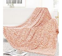 Manta de tamaño individual, color naranja, suave, grande, acogedora, mullida, coral, para cama, decoración del hogar, para sofá, dormitorio, sala de estar, 152,4 x 204 cm