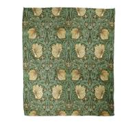 Manta decorativa para el hogar, William Morris verde Art Nouveau floral, cálida, suave y acogedora manta de franela para cama, sofá, silla y sofá, apta para todas las estaciones, 80 x 60 pulgadas