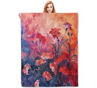 Manta para Sofá Pintura de Flores de claveles Vibrantes Manta para S