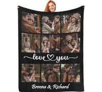 Manta Personalizada con Foto y Texto - Manta Sofa Personalizada para Mujer, Hombre, Pareja y Familia - Regalo Original para San Valentín, Día del Padre, Día de la Madre y Navidad