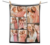 Manta personalizada con fotos y texto, manta de franela acogedora personalizada, regalo para familia, pareja, mamá, papá, cumpleaños, aniversario, vacaciones