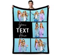 Manta personalizada con texto personalizado, manta suave para parejas, Navidad, cumpleaños, día de San Valentín, día de la madre