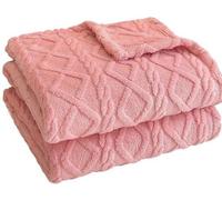 Manta ponderada Unyqoos® y manta de 70 x 100 cm – tejido de forro polar super suave y cálido, color rosa, poliéster, 1 unidad, ideal para sofá y cama