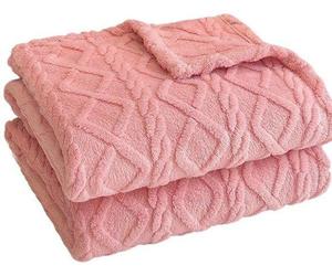Manta ponderada Unyqoos® y manta de 70 x 100 cm – tejido de forro polar super suave y cálido, color rosa, poliéster, 1 unidad, ideal para sofá y cama