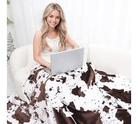 Mantas tamaño Queen para Cama, Manta de Forro Polar mullida con Estampado de Vaca Extragrande, decoración de Campo acogedora de Lujo para Dormitorio y Sala de Estar, Ropa de Cama Ligera y cálida