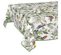 Mantel de Hule Lavable, fácil de Limpiar, Impermeable, Efecto Loto, para jardín, 240 x 140 cm, con Dobladillo (Ribeteado)