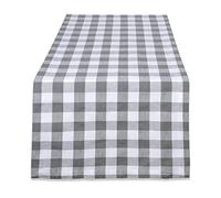 Mantel DII 100% algodón Lavable a máquina para Verano/Picnic, Gris, Table Runner