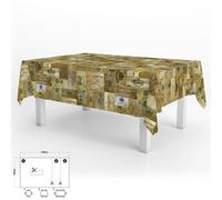 Mantel hule rectangular tablones vino impermeable antimanchas pvc 140x250 cm. recortable uso interior y exterior
