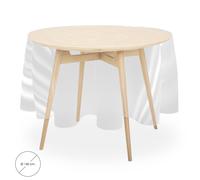 Mantel hule redondo transparente impermeable antimanchas pvc ø 140 cm. uso interior y exterior
