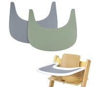 Mantel individual de silicona para silla alta, 2 piezas de silicona para silla alta, limpio e higiénico, para cubierta de bandeja de trona Stokke, apto para bandeja de trona Stokke Tripp Trapp