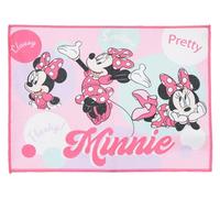Mantel Individual Infantil de Tela para Minnie Fan - Rosa - 40x30 cm - Toalla Servilleta Escolar para Almuerzo y Guardería, Ideal para Niñas de 2 a 6 Años