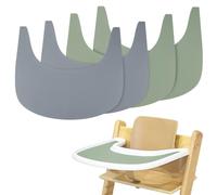 Mantel individual para silla alta, 4 manteles individuales duraderos de silicona, accesorios de trona para Tripp Trapp, adecuado bandeja de silla alta para Tripp Trapp (gris/verde)