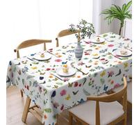 Mantel lavable rectangular 140 x 180 cm, mantel floral, para exteriores, antimanchas, fácil de limpiar, impermeable, para cocina, mesa de comedor, mesa de café, fiesta, jardín