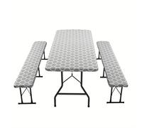 Mantel rectangular para Picnic, manteles impermeables para exteriores, cubierta de mesa de vinilo con respaldo de franela para acampar y comer en interiores, 3 uds. black and white