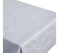 Mantel Resinado Antimanchas Cofan | Diseño Moderno con Hojas | Gris y Blanco | Algodón y Poliéster
