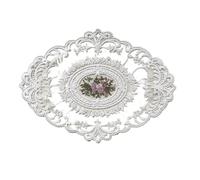Manteles Individuales de Encaje con Florales Posavasos Redondo de Encaje Hueco, servilleta Mesa con Bordado Flores