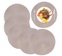 Manteles Individuales Redondo Salvamanteles Trenzado Resistente al Calor Alfombrillas de Comedor Ø 38 cm Atideslizante Fibra Sintética (Juegos de 6)
