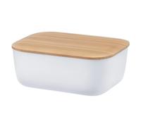 Mantequera BOX-IT 15 cm, blanco, plástico / bambú, RIG-TIG