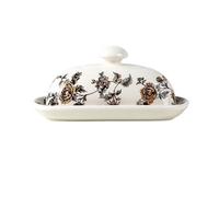 Mantequera clásica de porcelana con tapa y asa pomo Para Hogar Cocina(White)