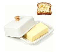 Mantequera de cerámica, mantequera con tapa para frigorífico y mesa, campana de mantequilla de cerámica de alta calidad, caja grande de porcelana, apta para lavavajillas, recipiente de cocina para