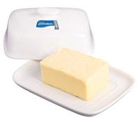 Mantequera de porcelana blanca kitchencraft con tapa, 19 x 14 x 7,5 cm