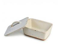 Mantequillera de Cerámica con Tapa, Mantequera de Porcelana para Nevera, Recipiente para Mantequilla Grande, Diseño Moderno y Hermético, Apto para Lavavajillas, Butter Dish Blanco(19x15x12cm)