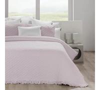 Manterol Colcha bouti Textura Fruncida con topitos y Volante - Polka C.04 powdered mallow 90 cm