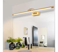 MantoLite LED Regulable Lámparas de Pared 20W,90CM Interior Iluminación para cuadros y expositores Cabeza Giratoria Lectura Lámpara,Latón Mate Baño Espejo Apliques de Pared 3000K/4000K/6000K