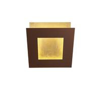 Mantra Iluminación Aplique de pared LED Dalia, corten/oro, 22 x 22 cm, aluminio