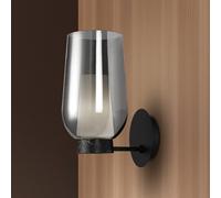 Mantra Iluminación Aplique de pared Nora, cromo-negro, cristal, metal