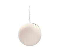 Mantra Iluminación. Modelo AVORIAZ. Lámpara de techo colgante de 50 cm de diámetro para terraza fabricado en PE y ABS acabado en color blanco. Altura regulable