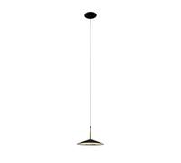 Mantra Iluminación. Modelo ORION. Lámpara de techo colgante de 25 cm de diámetro fabricado en aluminio, hierro y acrílico acabado en color negro y cuero