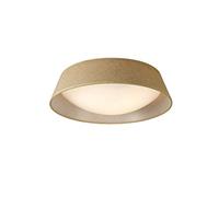 Mantra Iluminación. Modelo SABINA. Plafón de techo de 43,5 cm de diámetro fabricado en hierro y tela acabado en color marrón