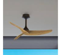 Mantra Iluminación Ventilador de techo Ipanema, negro/madera, CC, silencioso, IP44