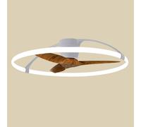 Mantra Iluminación Ventilador de techo LED inteligente Nepal, plateado/nogal, CC, silencioso