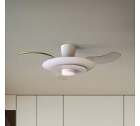 Mantra Iluminación Ventilador de techo LED Kyoto, blanco, CC, silencioso, CCT, 106 cm