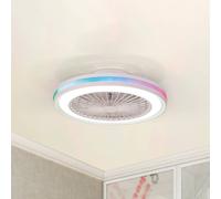 Mantra Iluminación Ventilador de techo LED para gamers, blanco, DC, silencioso, Ø 47 cm, CCT RGB