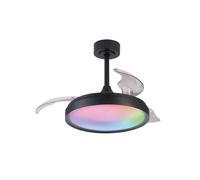 Mantra Iluminación Ventilador de techo LED Siberia Mini negro silencioso 91 cm CCT RGB